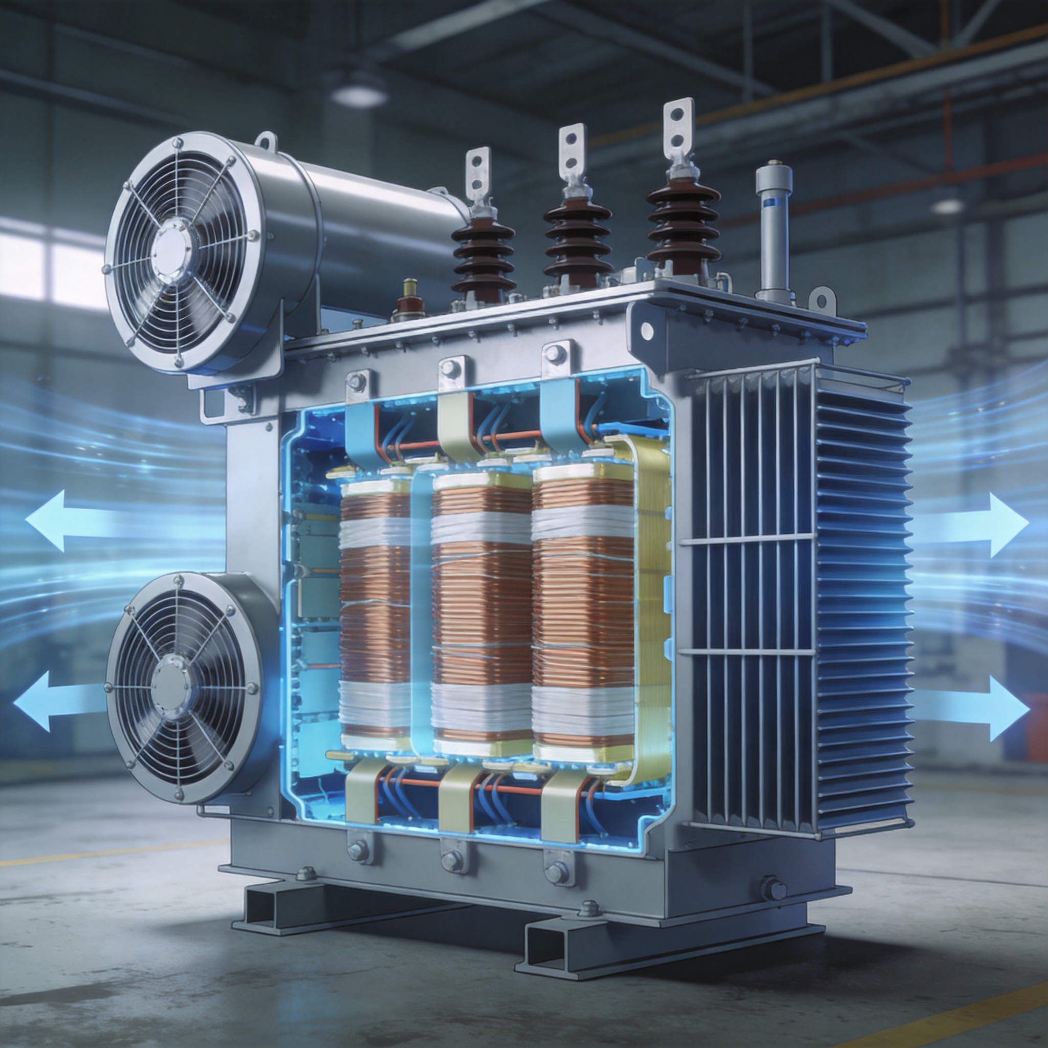 Natural air cooling transformer design