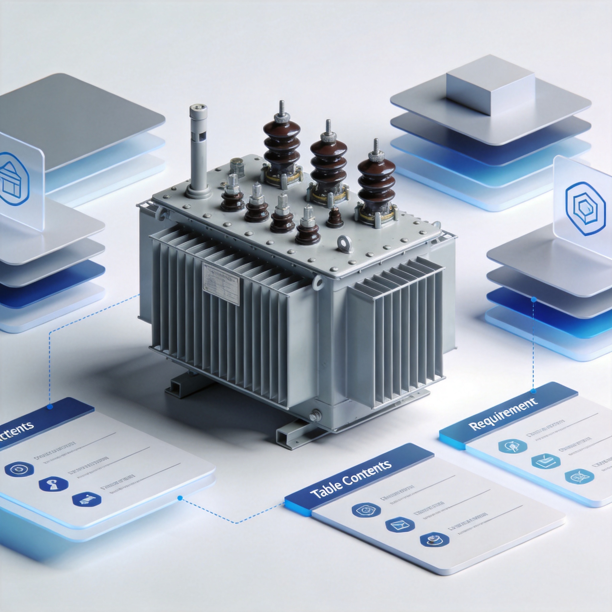 Electrical parameters of a dry type transformer nameplate