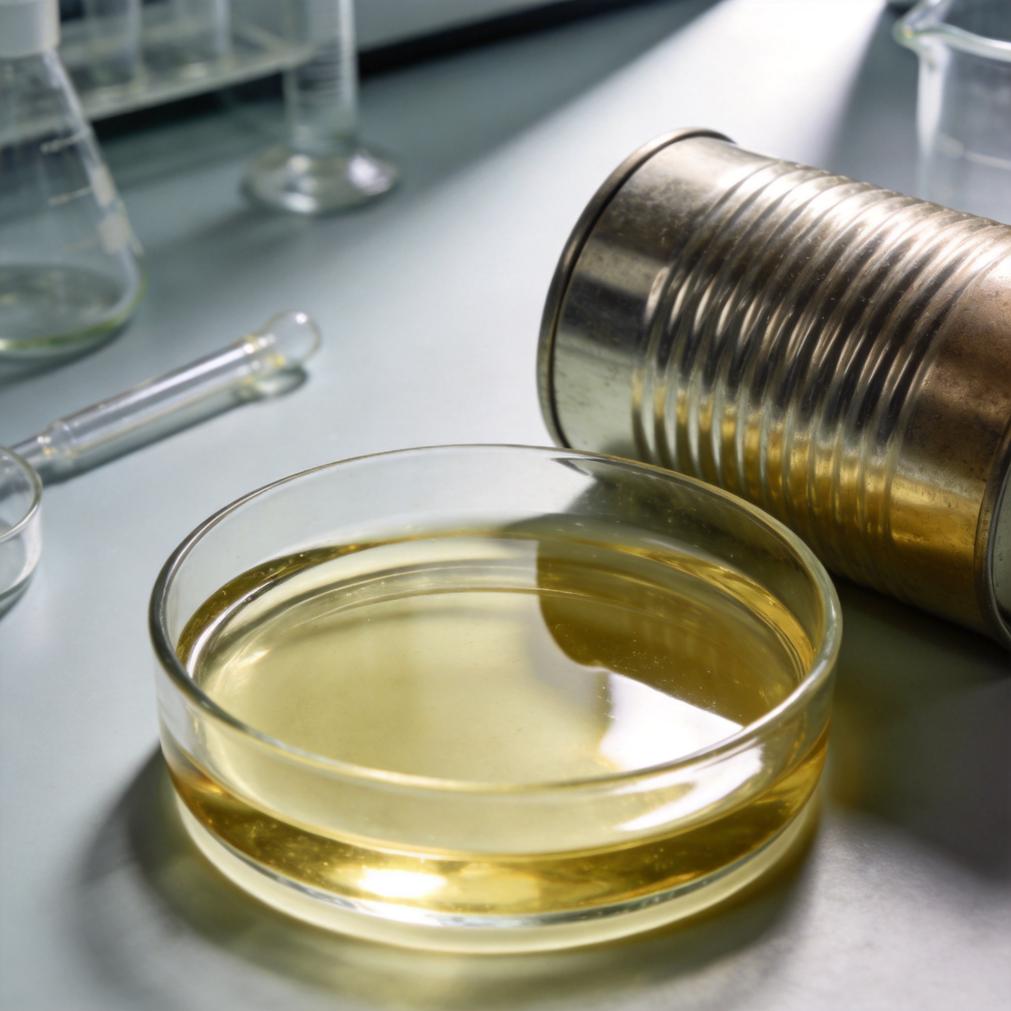 Paraffinic oil sample showing high viscosity and wax formation