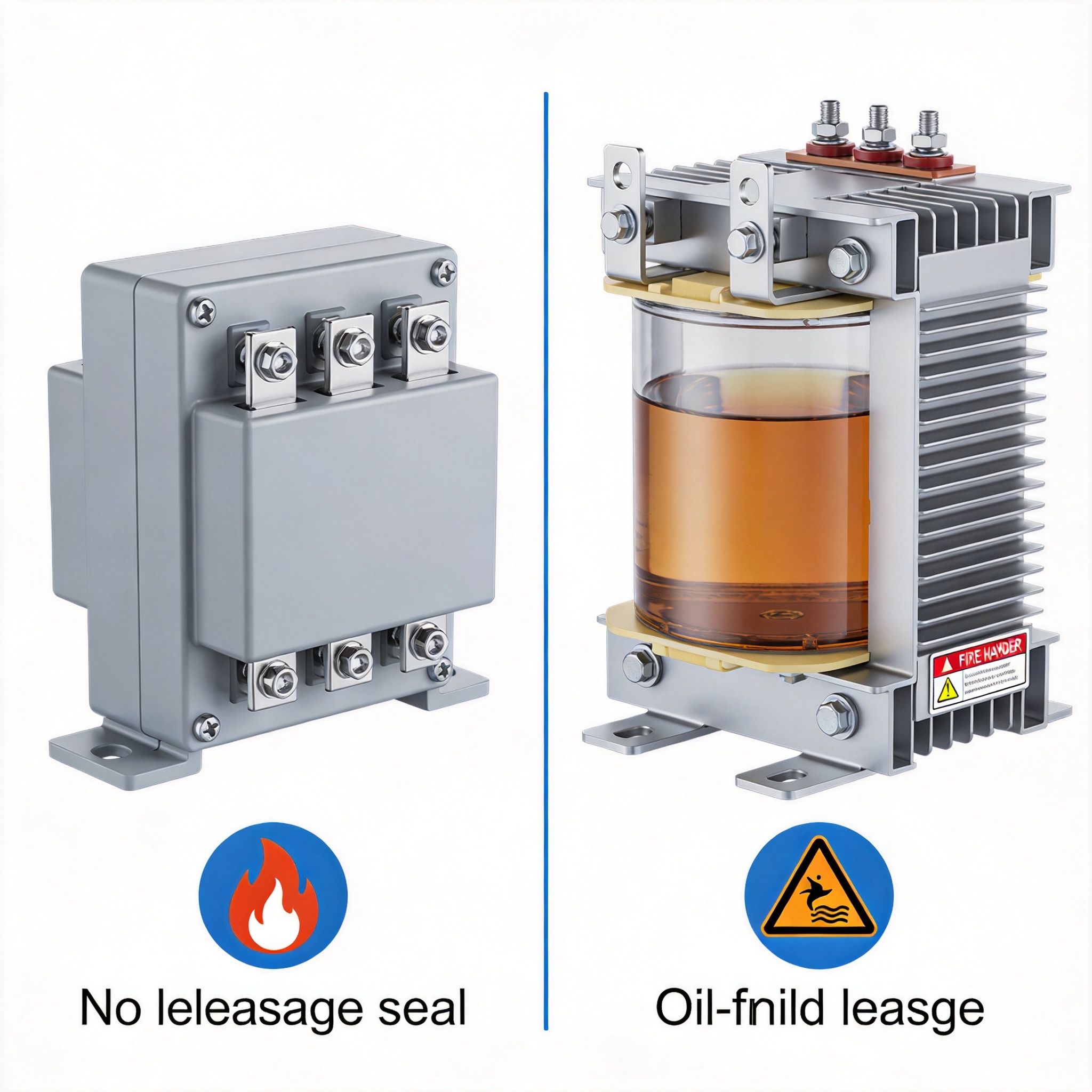 Comparison table of dry type vs oil-filled CT features