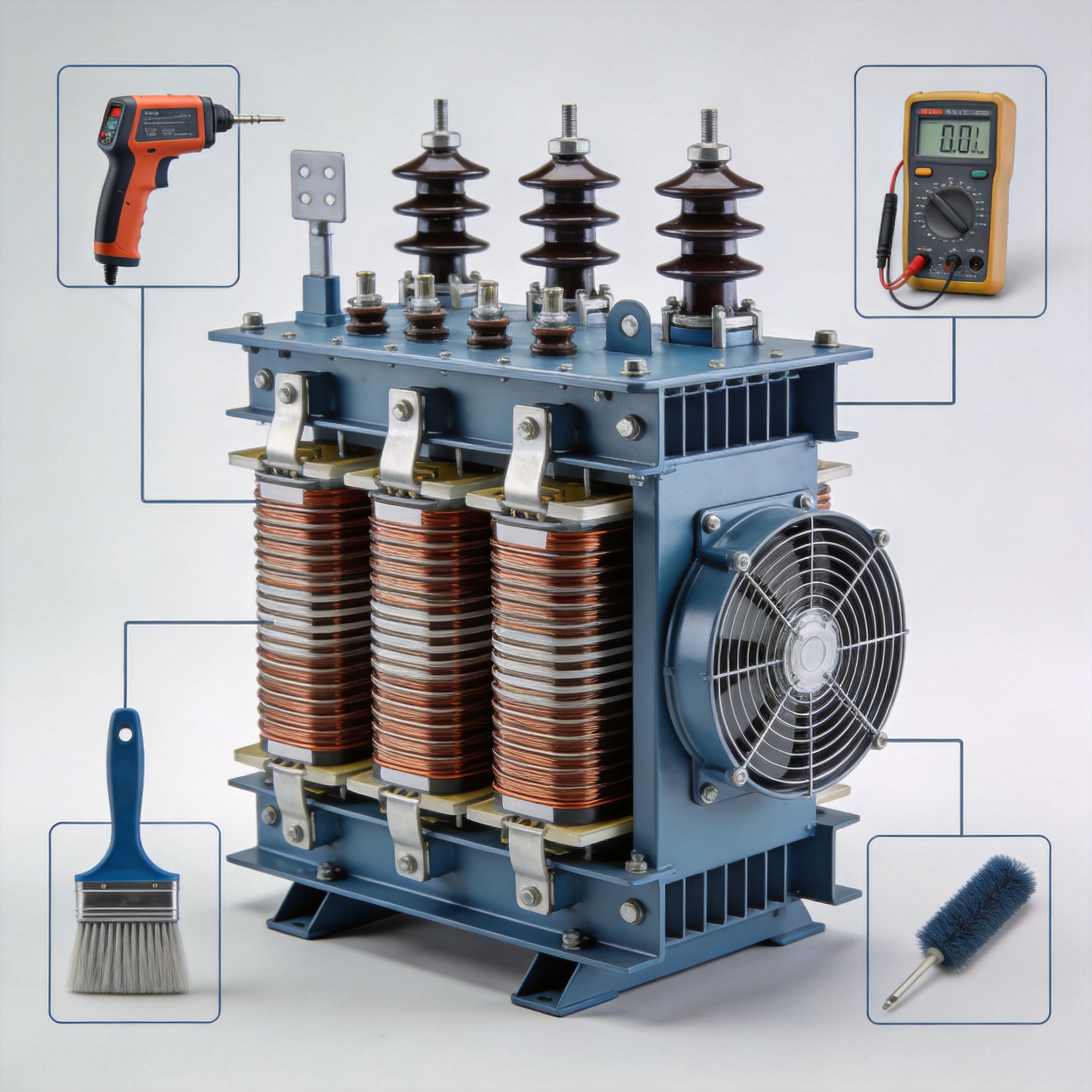 Dry type transformer in industrial setting