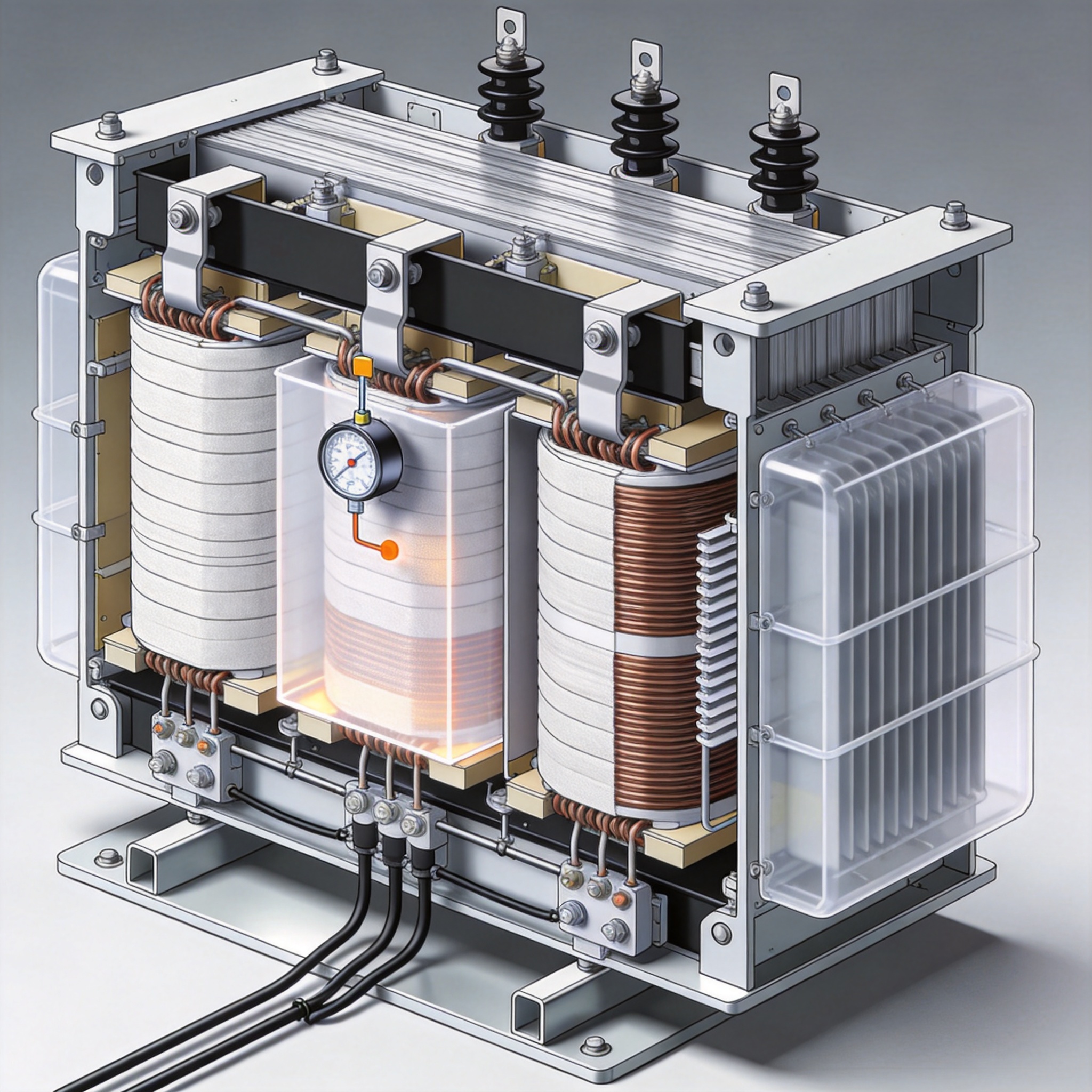 Thermal sensor placement on dry type transformer windings