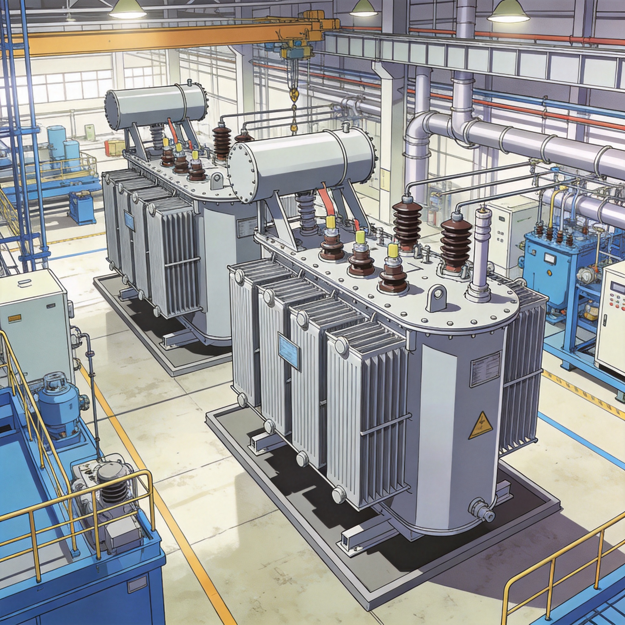 Oil type transformer installed in a commercial building basement vault