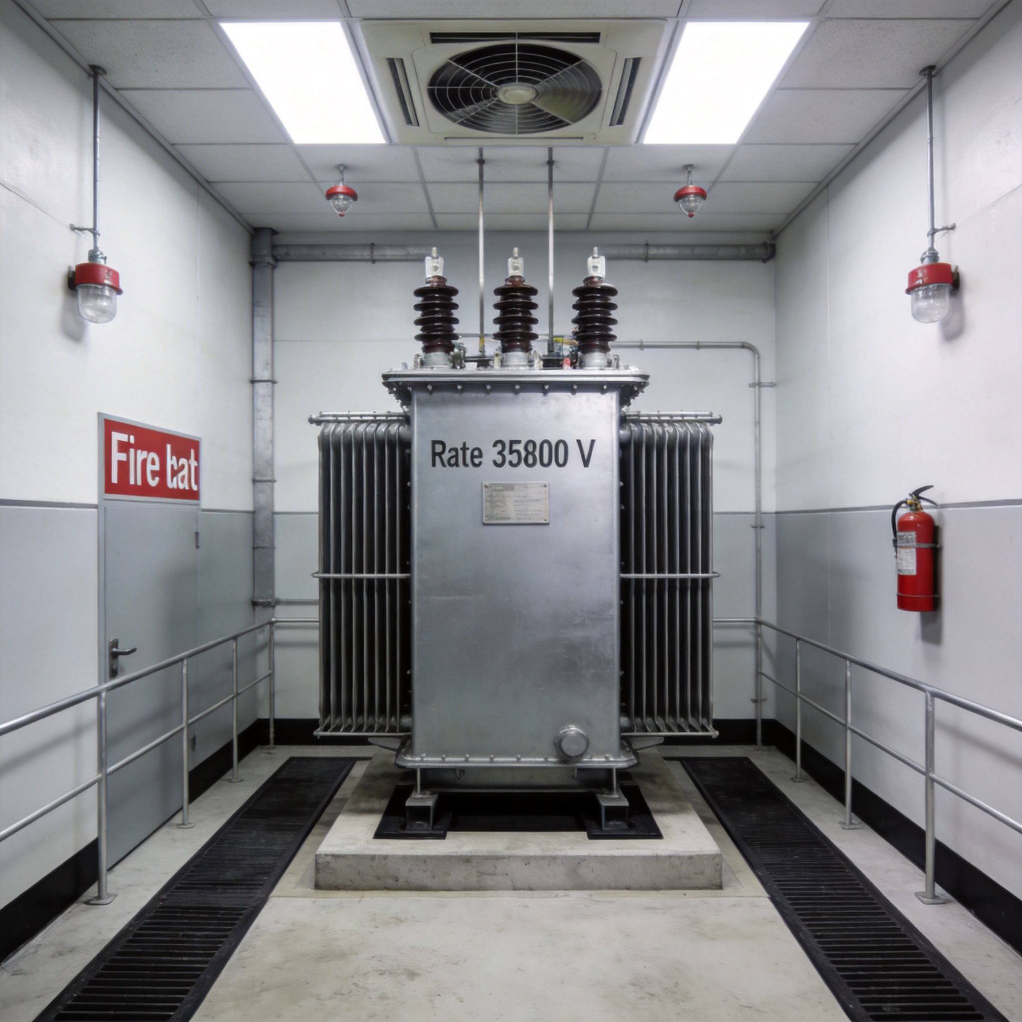 Indoor transformer vault with fire-rated walls