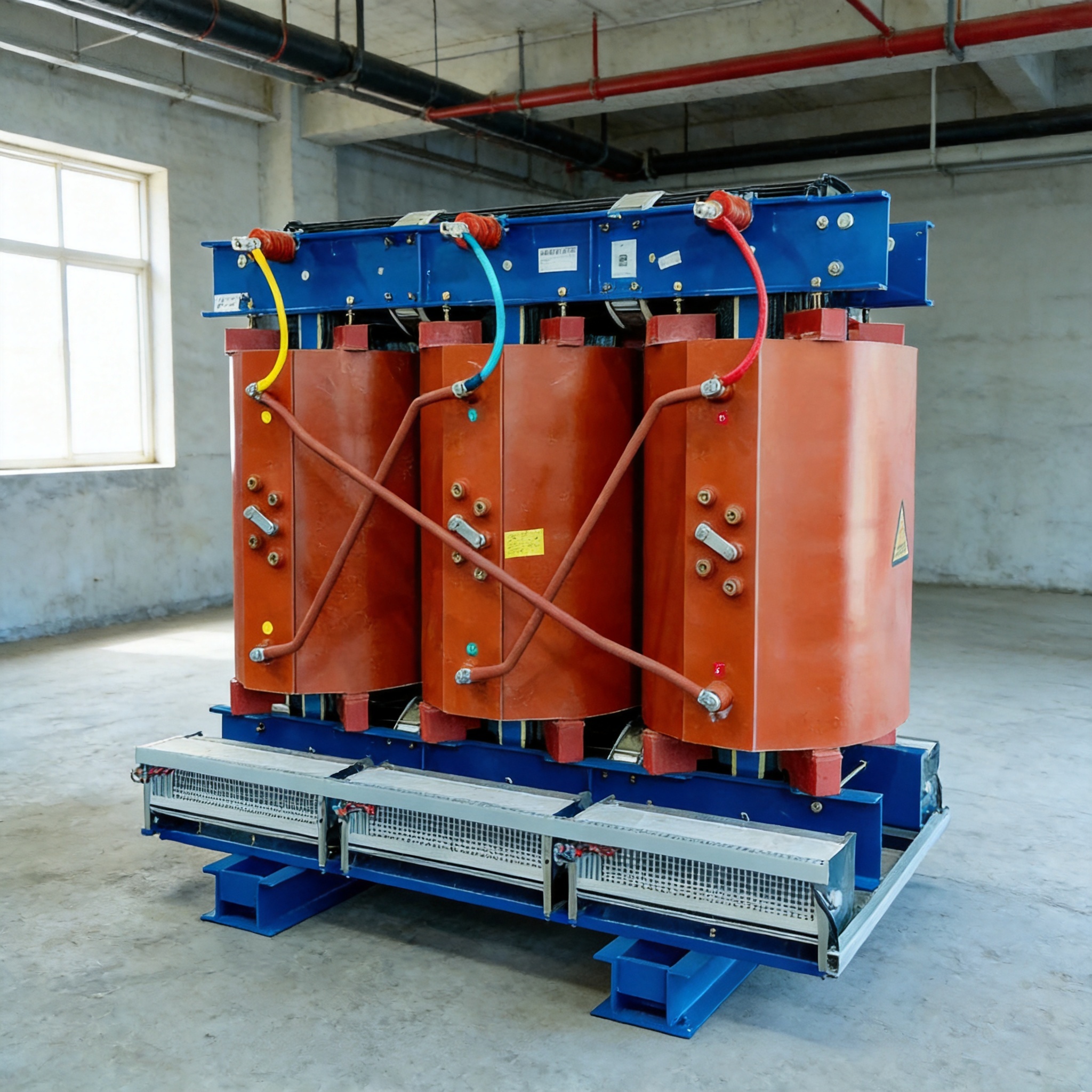 Cross-section comparison of cast resin and impregnated dry-type transformer windings