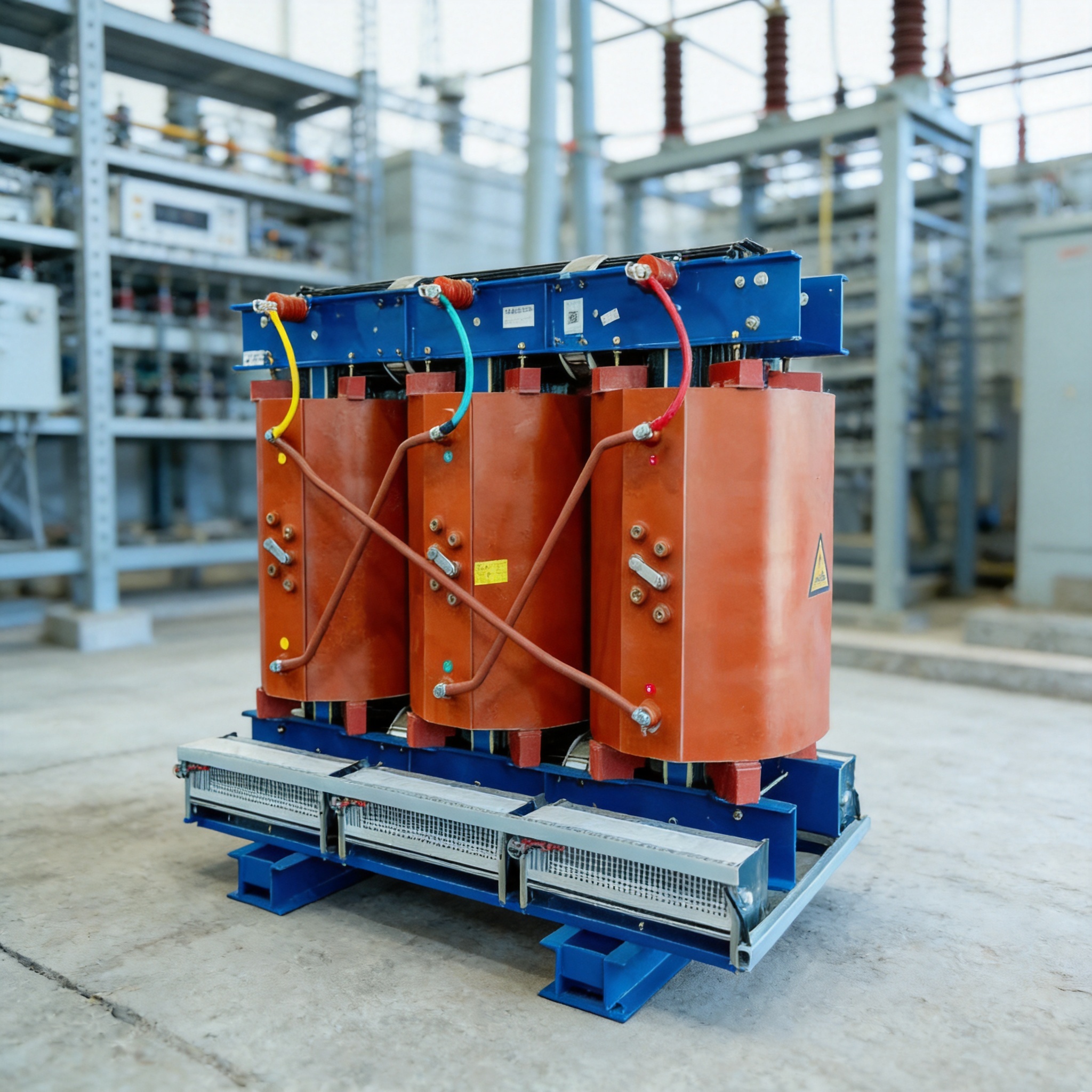 Dry-type transformer winding and core with natural air convection path versus forced air fan cooling